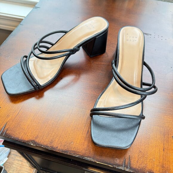 A New Day Black Strappy Heels - Picture 2 of 11